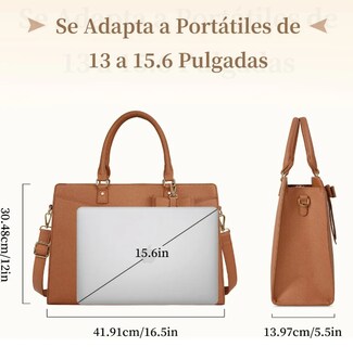 Foto 2 | Bolso Para Laptop Xtellar Mujer Impermeable Cuero Pu Acabado Oro 15.6 Pulgadas