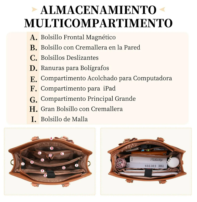Foto 4 pulgar | Bolso Para Laptop Xtellar  Mujer  Impermeable  Cuero Pu  Acabado Oro  15.6 Pulgadas