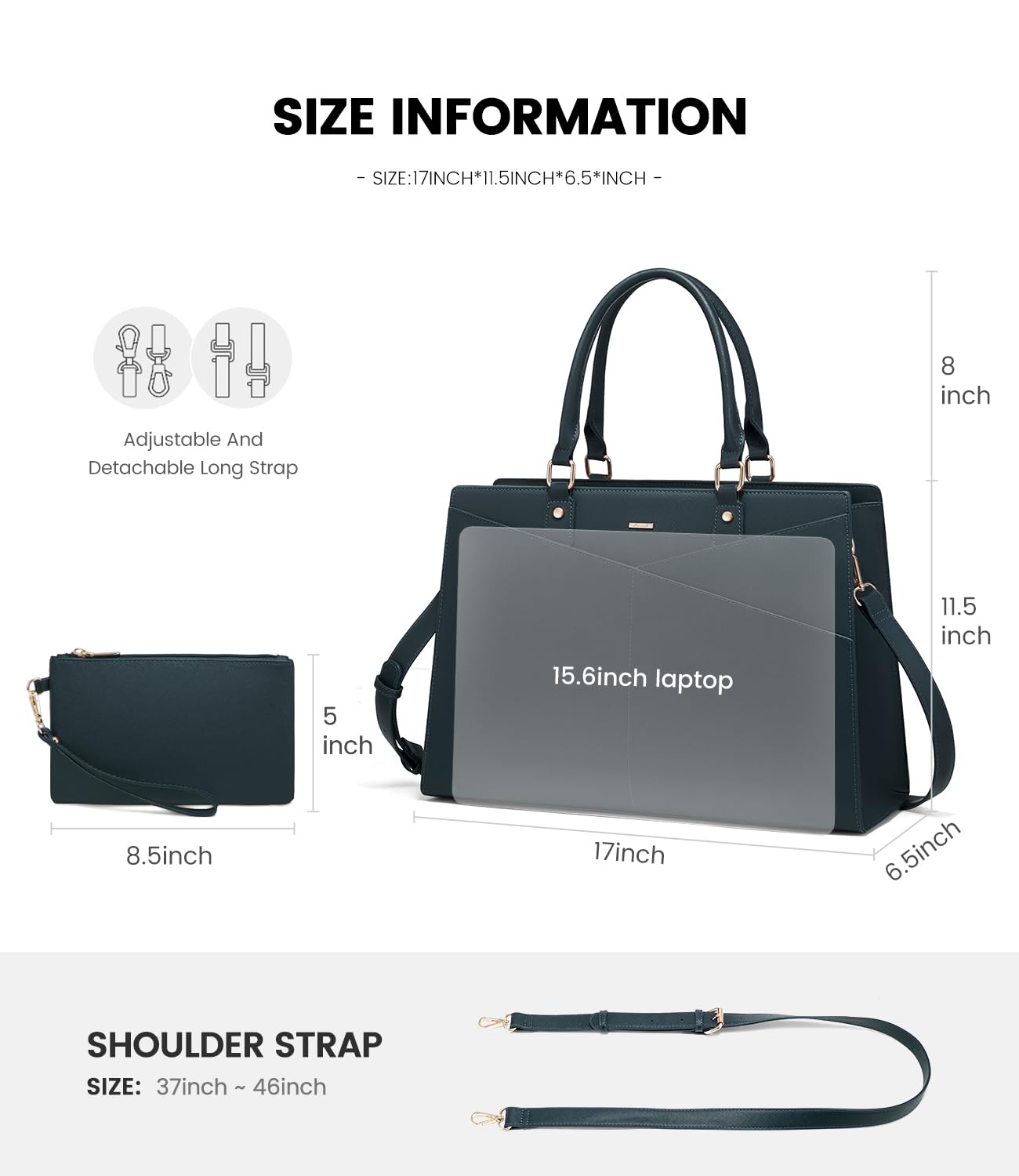 Foto 5 pulgar | Bolso De Mano Para Portátil Lovevook De Piel Para Mujer De 15.6 Pulgadas  Verde - Venta Internacional.