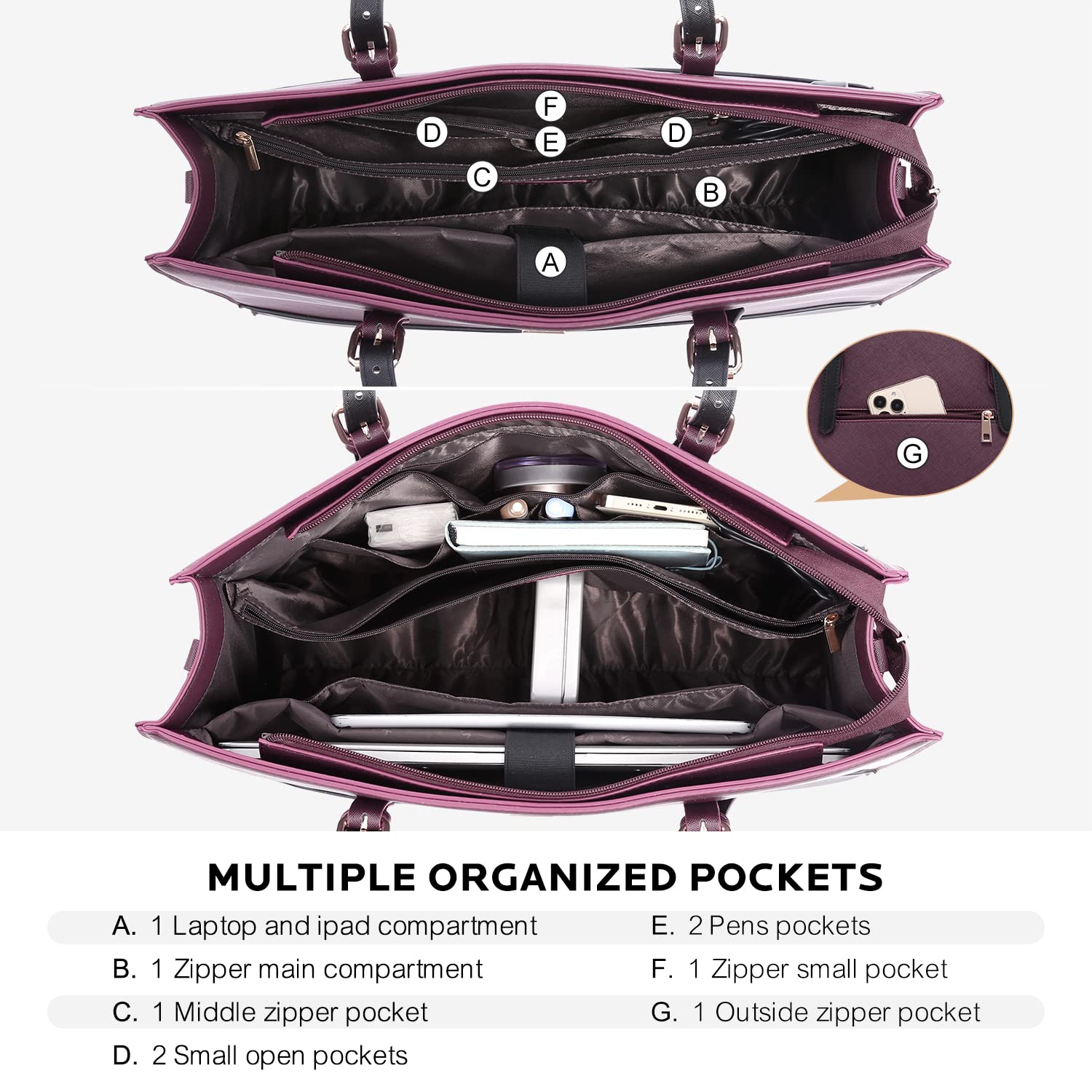Foto 3 pulgar | Bolsa Para Portátil Lovevook Fashion Computer Tote 15.6 Pulgadas Para Mujer - Venta Internacional.
