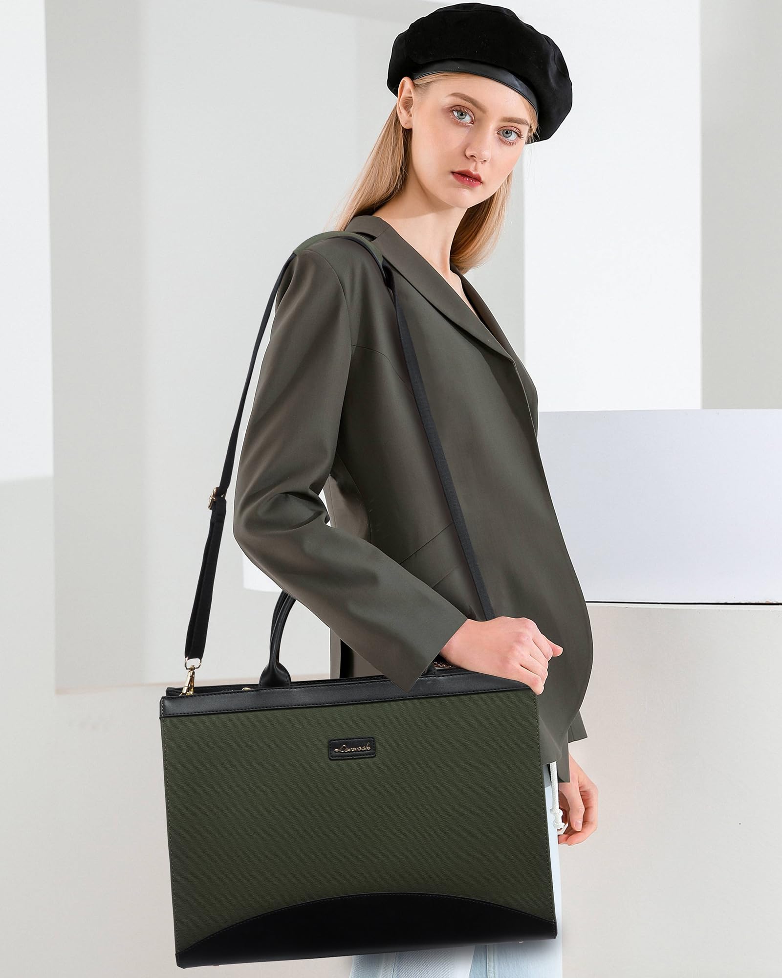 Foto 2 | Bolsa Para Portátil Lovevook Para Mujer De 15.6 Pulgadas Con Bolso De Mano Verde - Venta Internacional.
