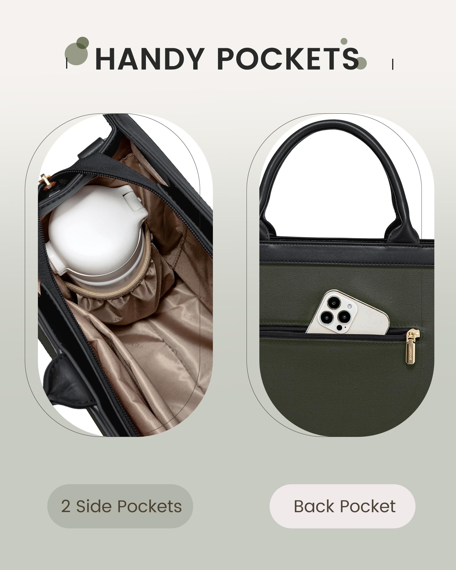 Foto 6 pulgar | Bolsa Para Portátil Lovevook Para Mujer De 15.6 Pulgadas Con Bolso De Mano Verde - Venta Internacional.