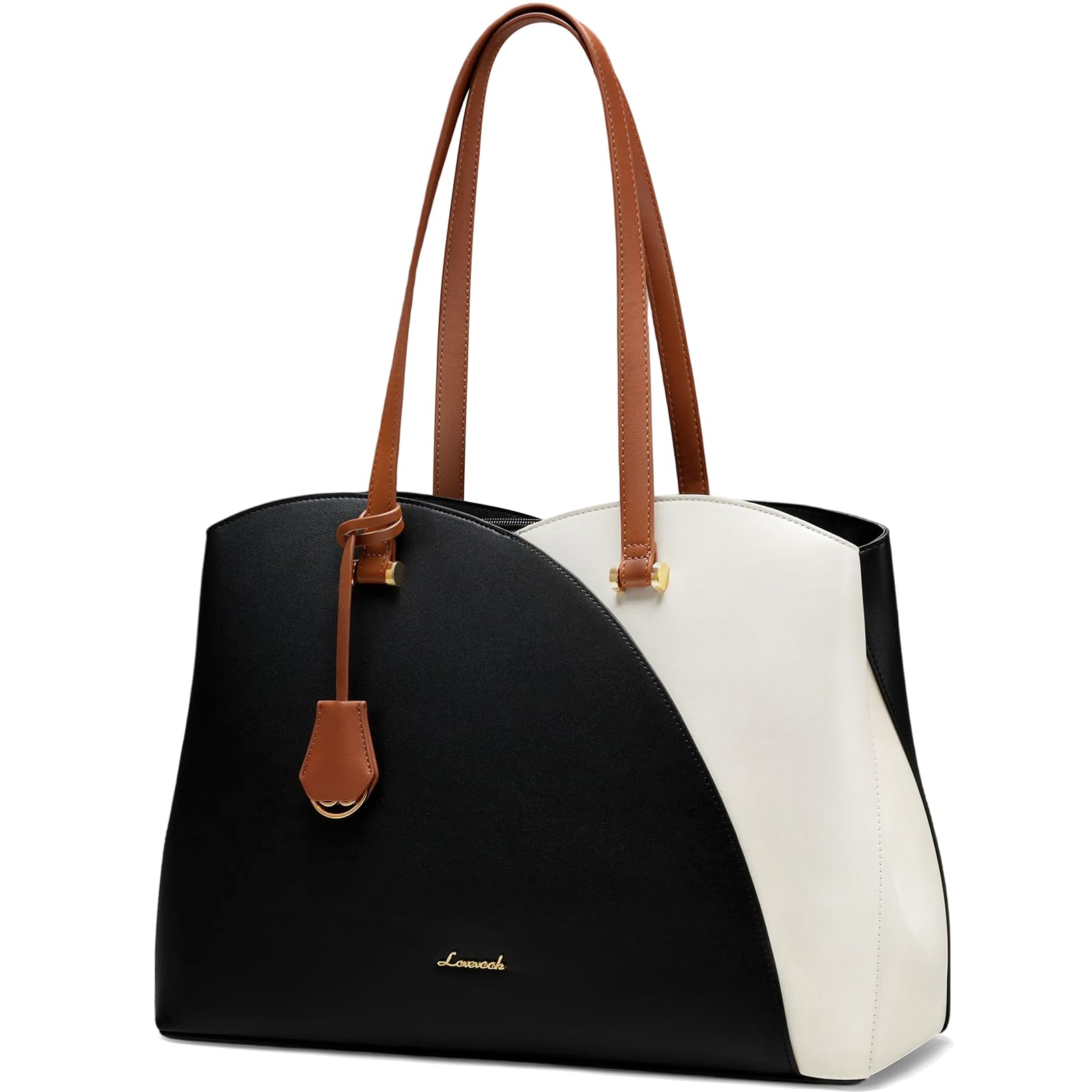 Foto 2 pulgar | Bolsa De Mano Para Portátil Lovevook Para Mujer De 17 Pulgadas  Negro  Beige Y Marrón - Venta Internacional.