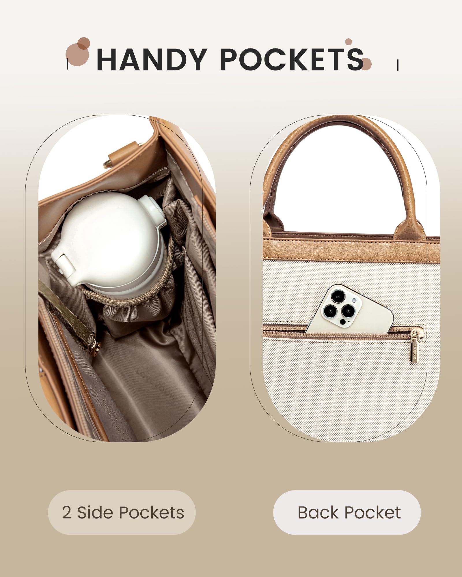 Foto 6 pulgar | Bolsa Para Portátil Lovevook Para Mujer De 15.6 Pulgadas Con Bolso De Mano  Color Marrón - Venta Internacional.