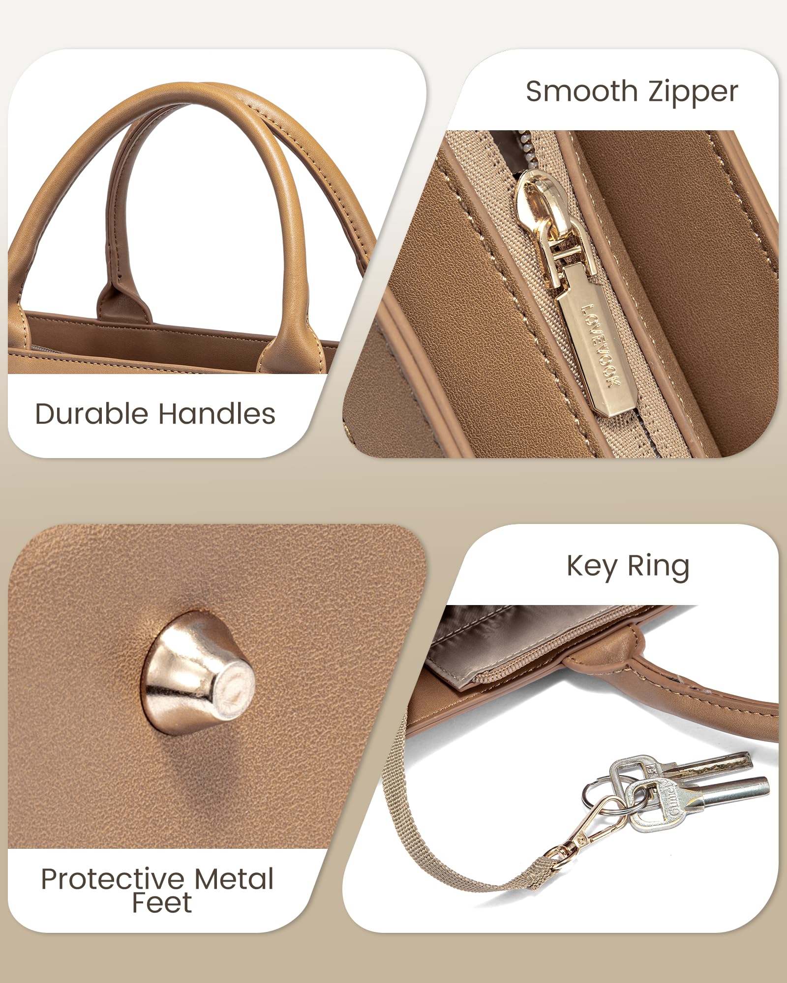 Foto 7 pulgar | Bolsa Para Portátil Lovevook Para Mujer De 15.6 Pulgadas Con Bolso De Mano  Color Marrón - Venta Internacional.