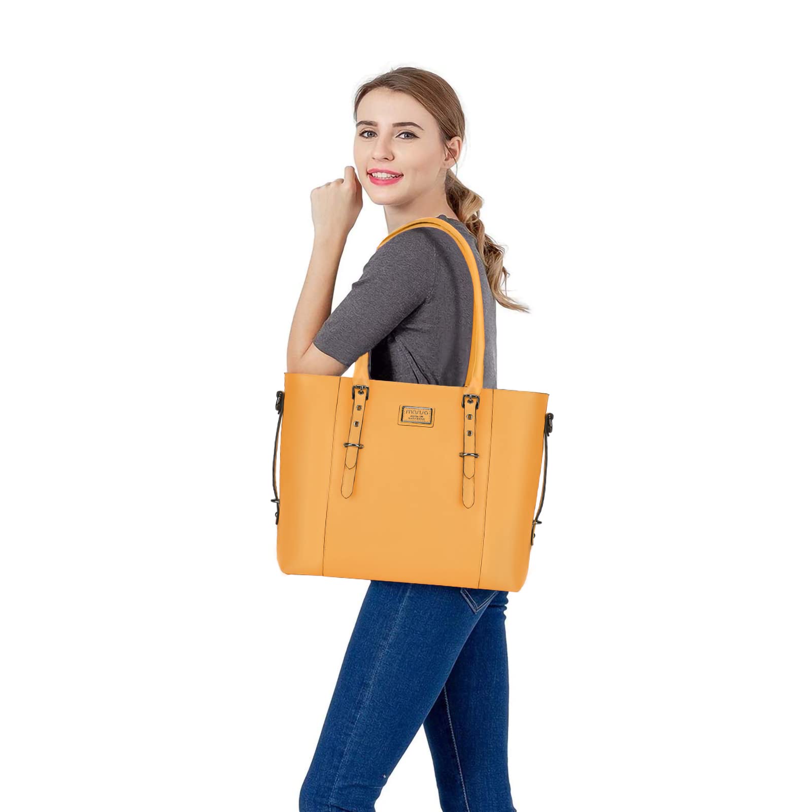 Foto 6 pulgar | Bolsa Mosiso Para Portátil  Piel Sintética  Impermeable  Para Mujer  17.3 Pulgadas - Venta Internacional.
