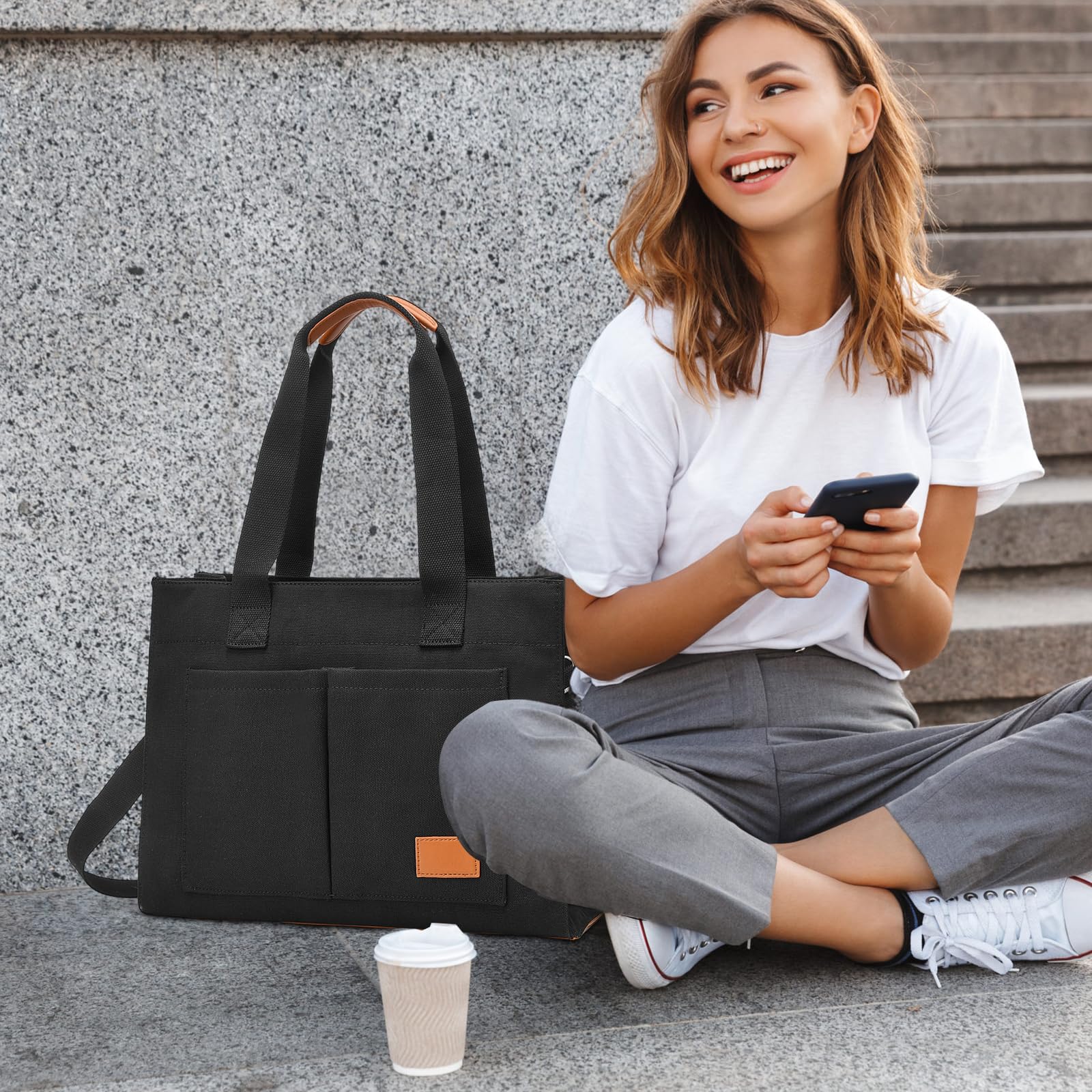 Foto 4 pulgar | Bolsa De Lona Para Portátil Barsine Barsine Para Mujer De 15.6 Pulgadas - Venta Internacional.