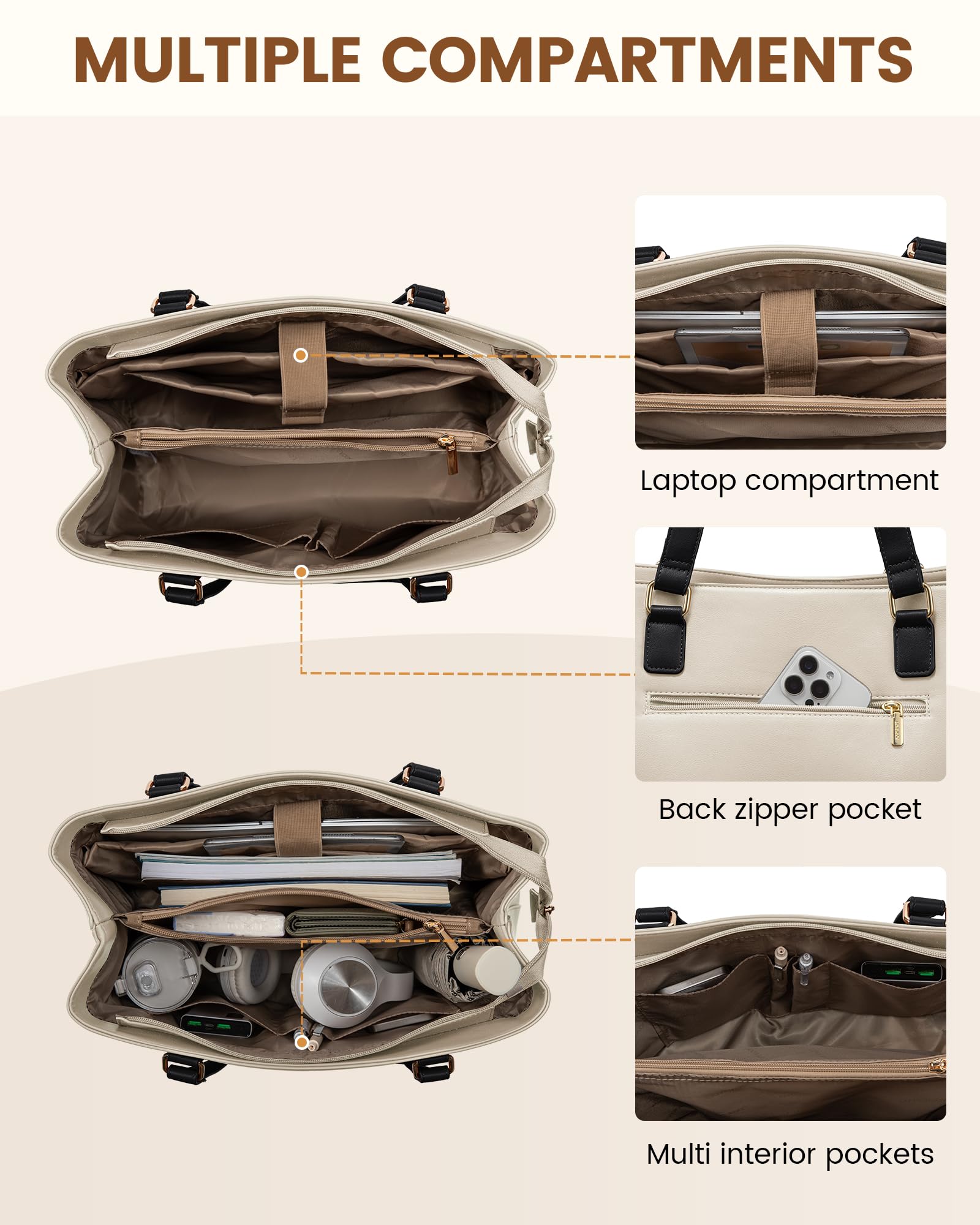 Foto 5 pulgar | Bolsa De Mano Para Portátil Lovevook Para Mujer De 15.6 Pulgadas  Piel Impermeable - Venta Internacional.