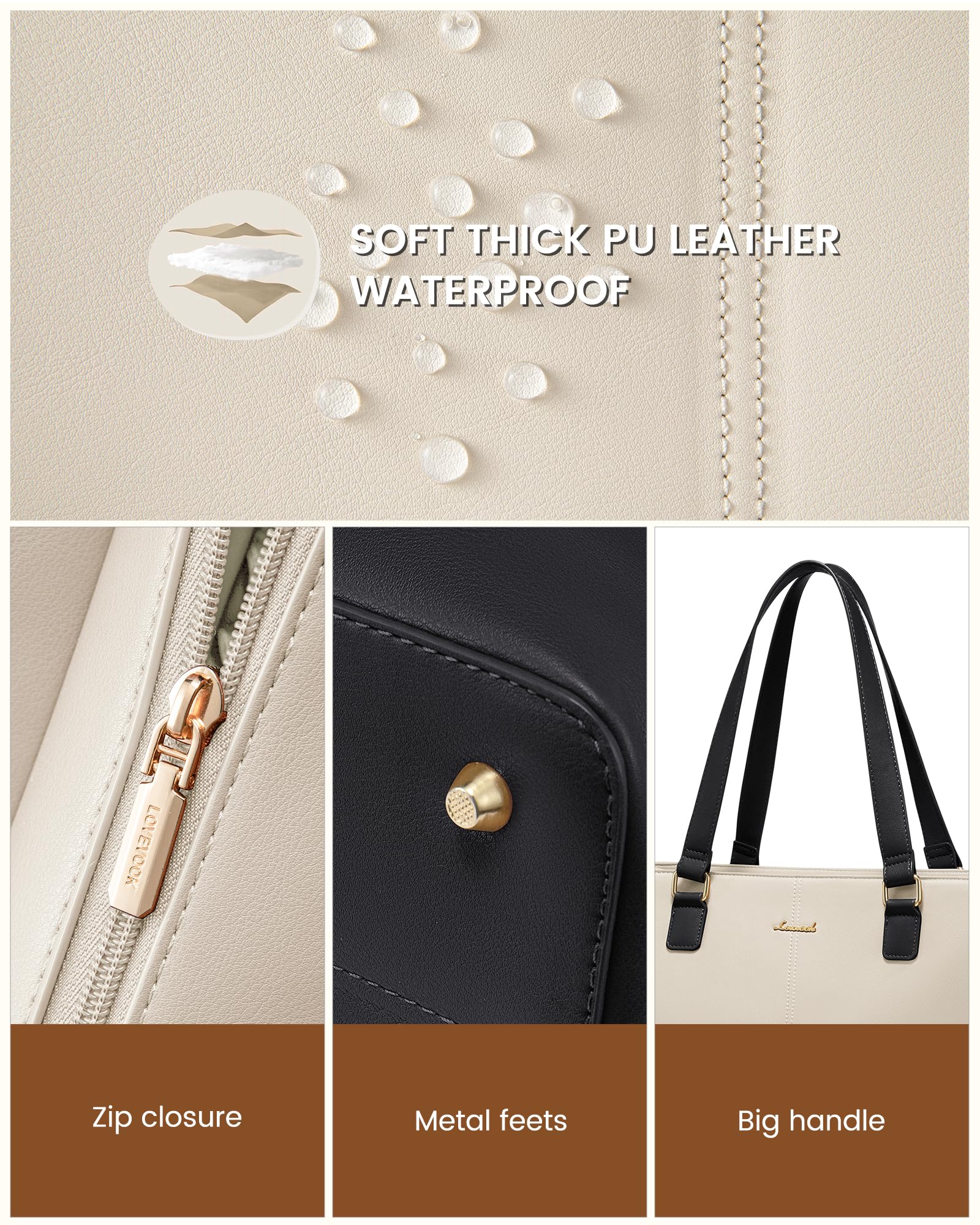 Foto 7 pulgar | Bolsa De Mano Para Portátil Lovevook Para Mujer De 15.6 Pulgadas  Piel Impermeable - Venta Internacional.