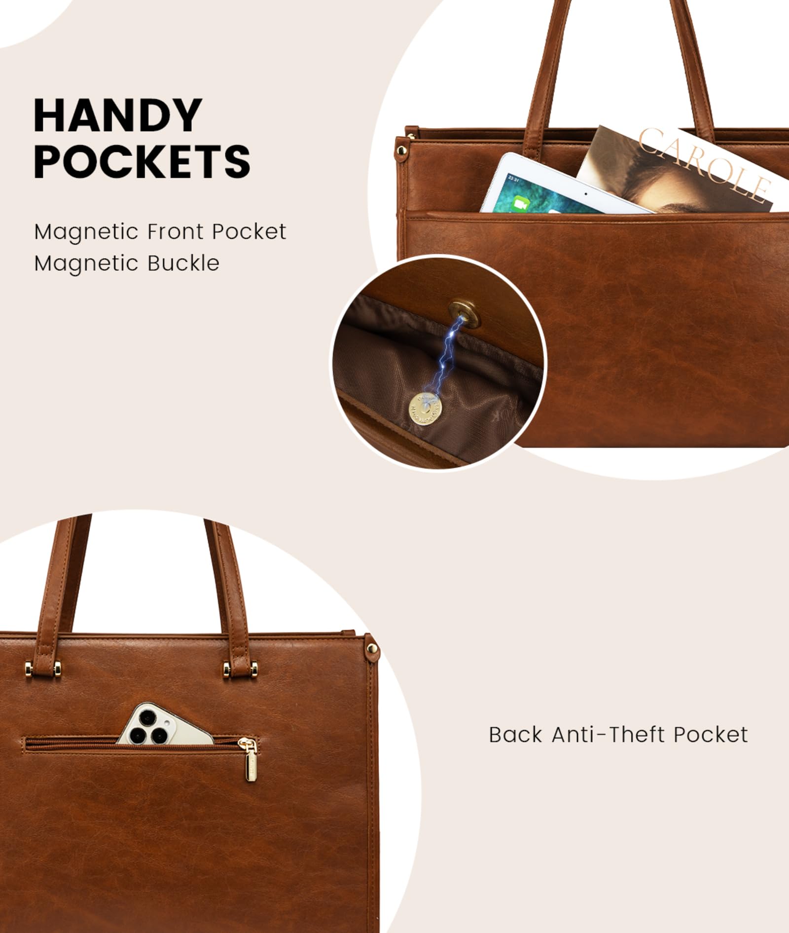 Foto 4 | Bolsa Para Portátil Lovevook De 15.6 Pulgadas  De Piel Impermeable - Venta Internacional.