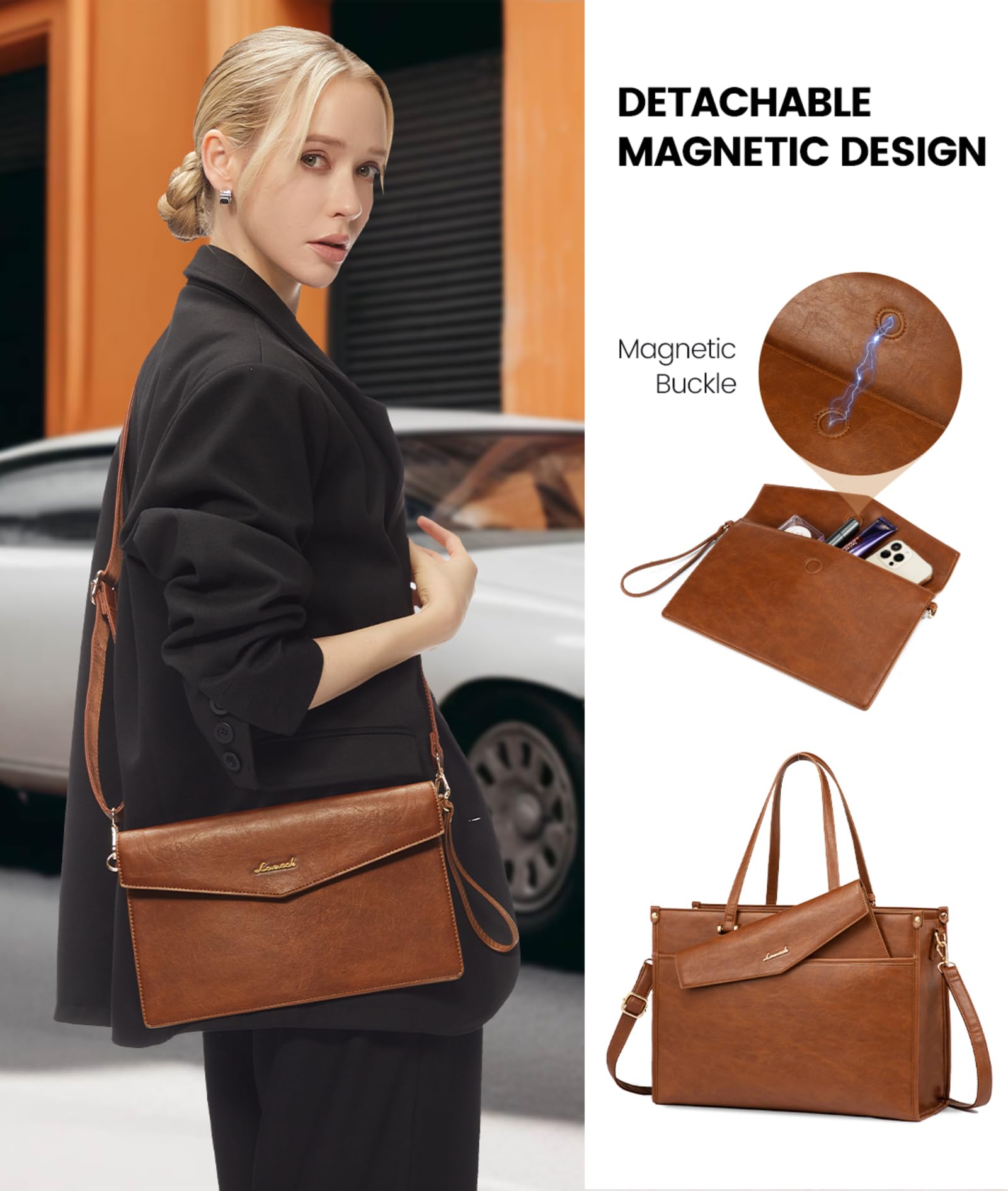 Foto 6 | Bolsa Para Portátil Lovevook De 15.6 Pulgadas  De Piel Impermeable - Venta Internacional.
