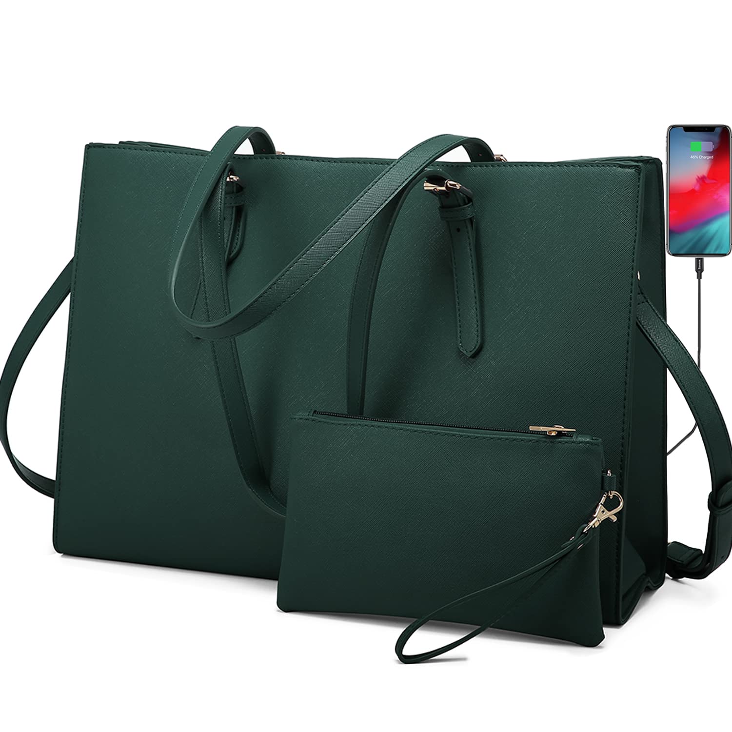 Foto 2 pulgar | Bolsa Para Portátil Lovevook Para Mujer De 17.3 Pulgadas Con Bolso De Mano Deepgreen - Venta Internacional.
