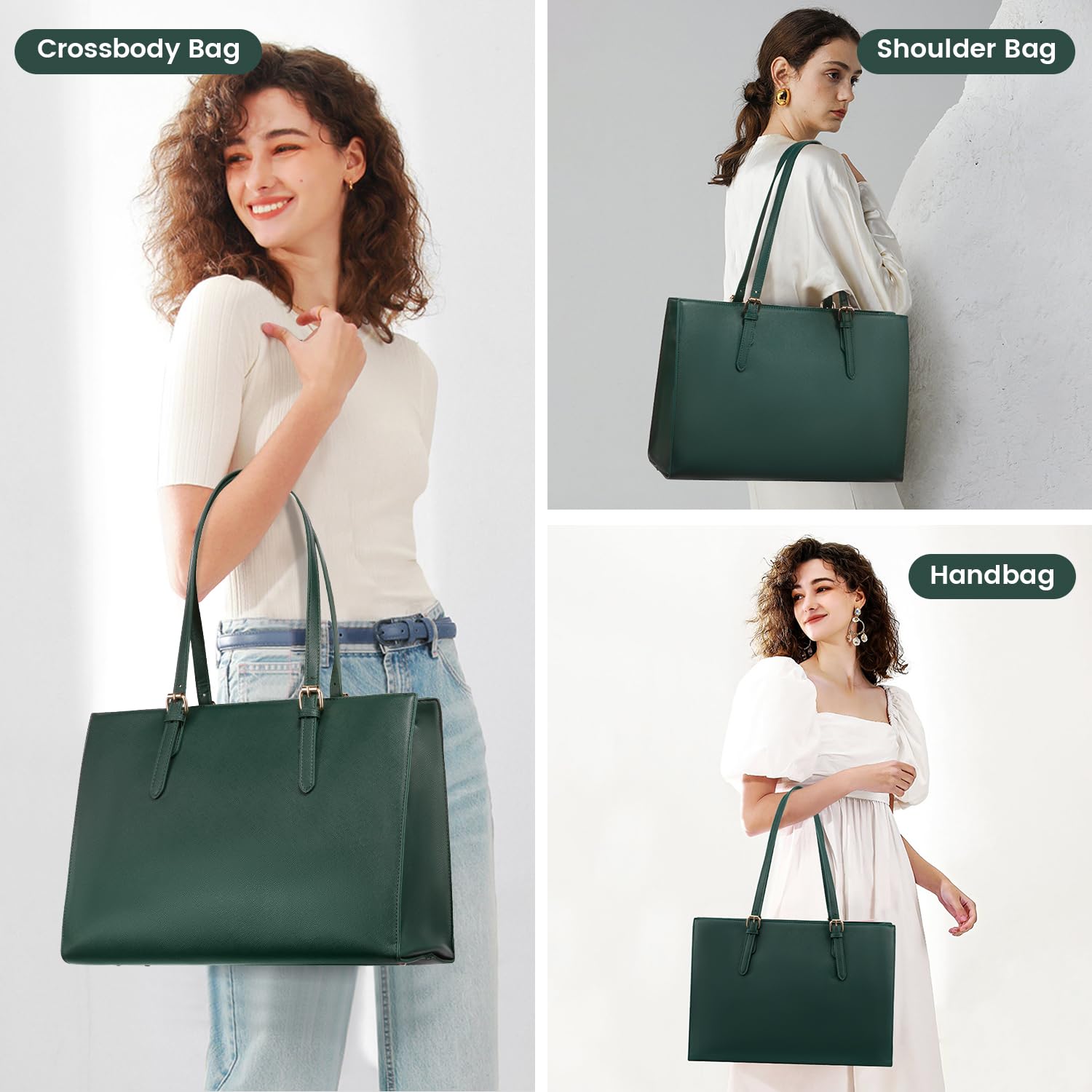 Foto 8 pulgar | Bolsa Para Portátil Lovevook Para Mujer De 17.3 Pulgadas Con Bolso De Mano Deepgreen - Venta Internacional.