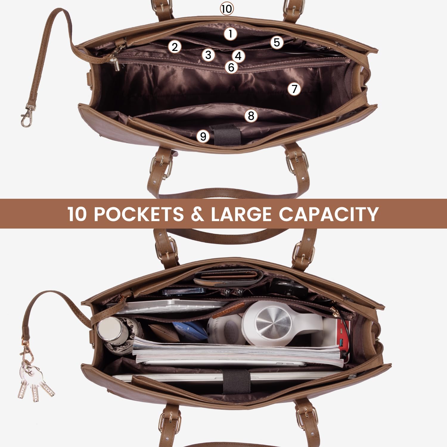 Foto 2 | Bolsa Para Portátil Lovevook Vintage Leather Works 15.6 Pulgadas  Marrón Para Mujer - Venta Internacional.