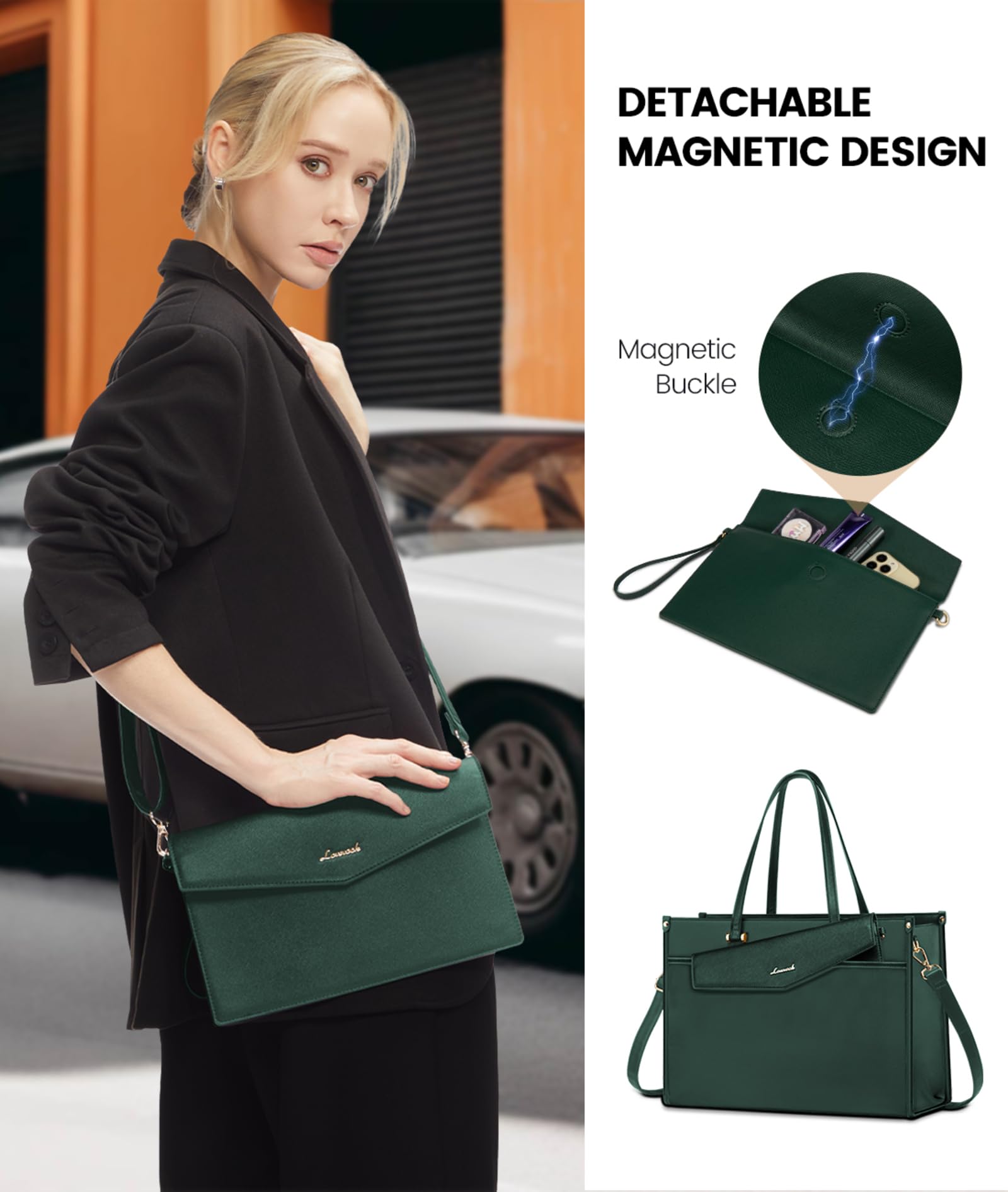 Foto 5 | Bolsa Para Portátil Lovevook De Cuero Impermeable De 15.6 Pulgadas Para Mujer - Venta Internacional.