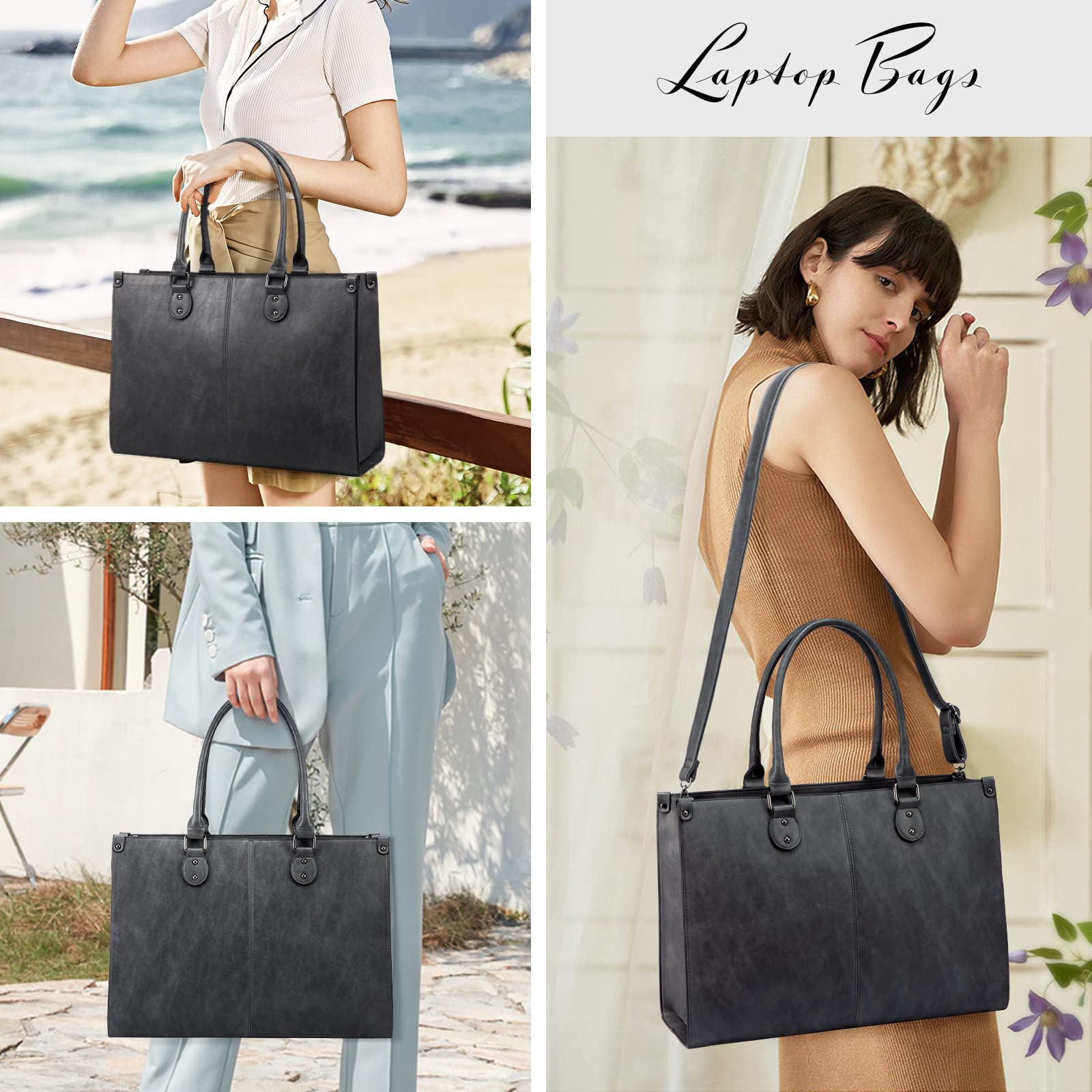 Foto 7 pulgar | Bolsa Para Portátil Lovevook Para Mujer De Cuero Vintage De 15.6 Pulgadas - Venta Internacional.