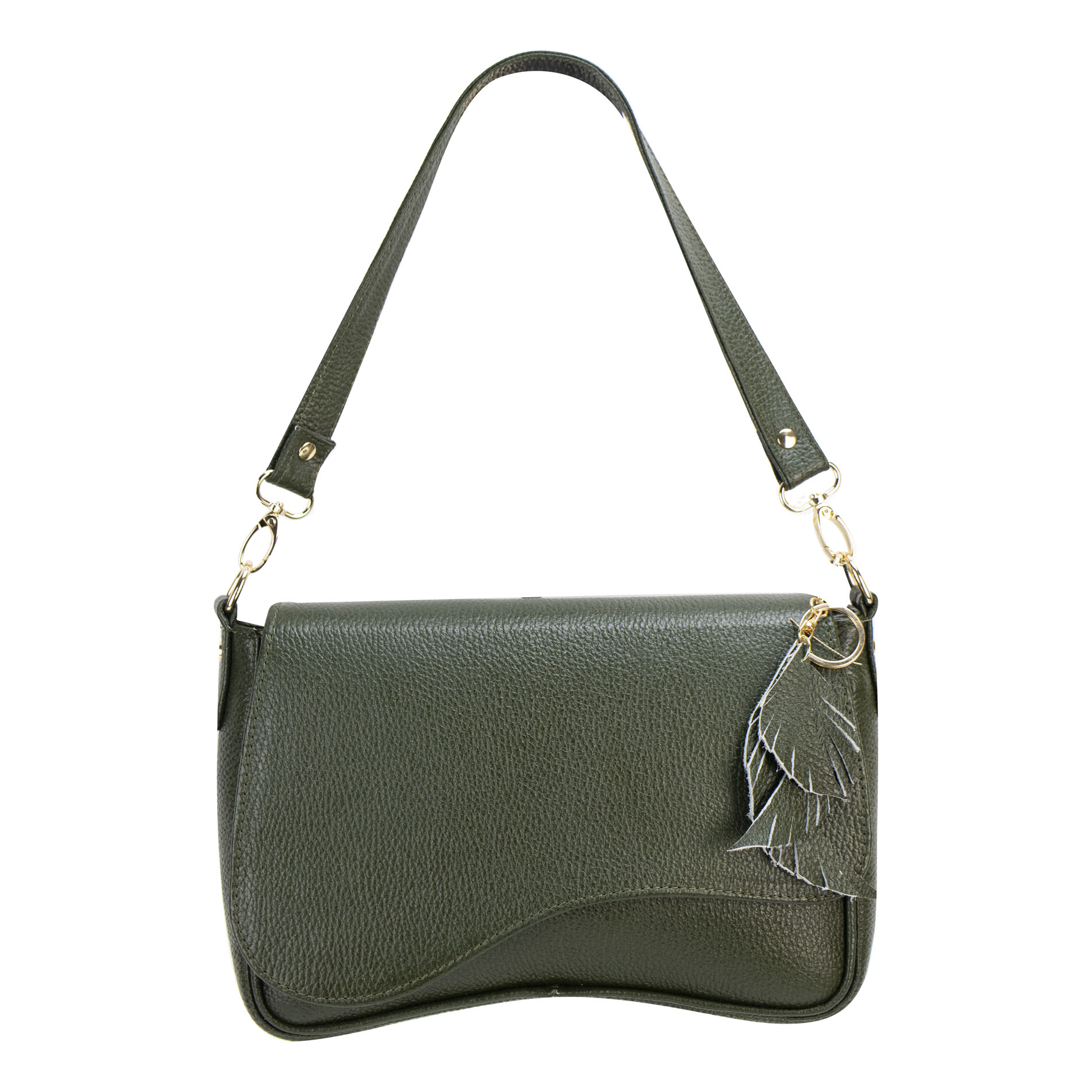 Foto 1 | Bolso Para Dama Verde Militar Piel  Ximena Nueva Imagen