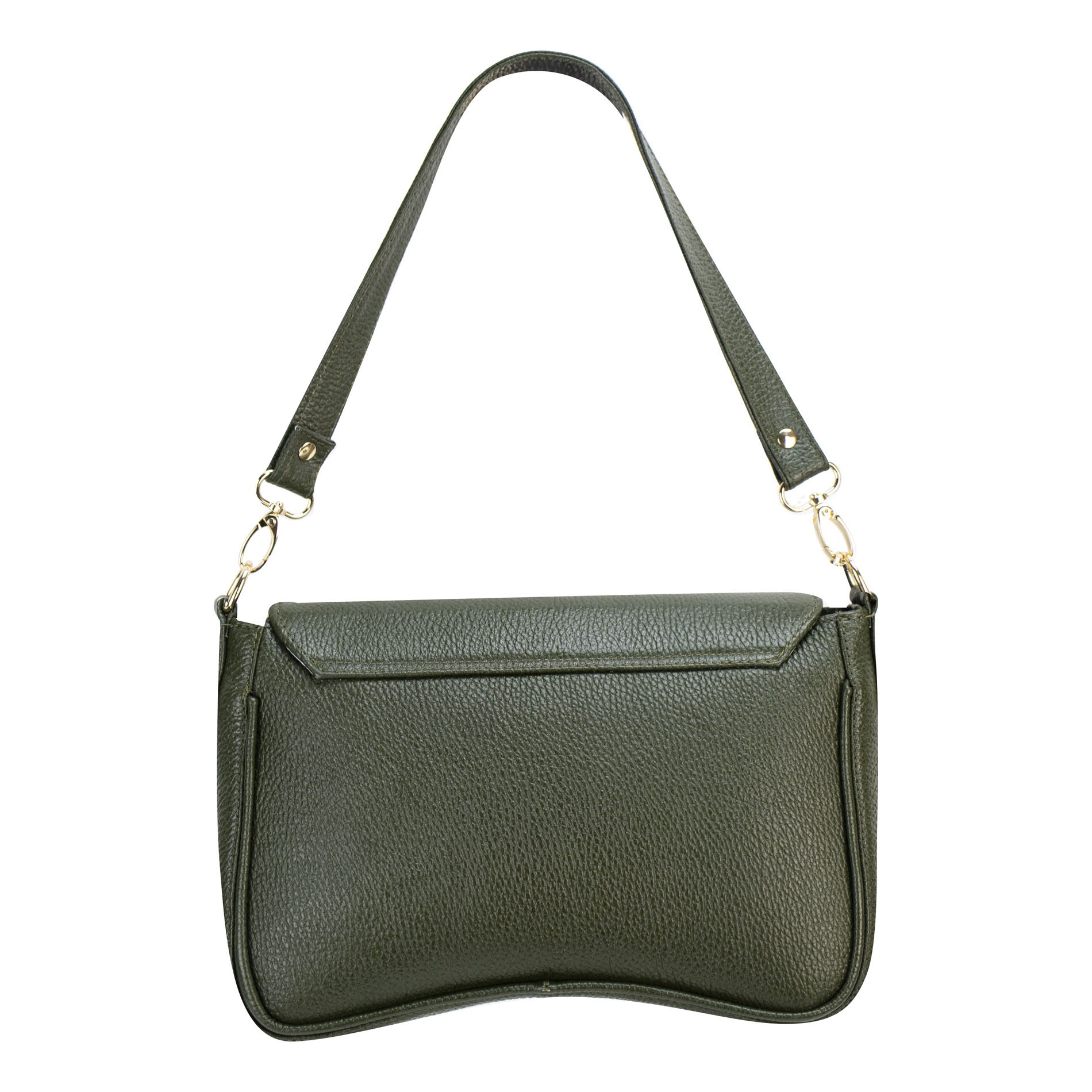 Foto 3 | Bolso Para Dama Verde Militar Piel  Ximena Nueva Imagen