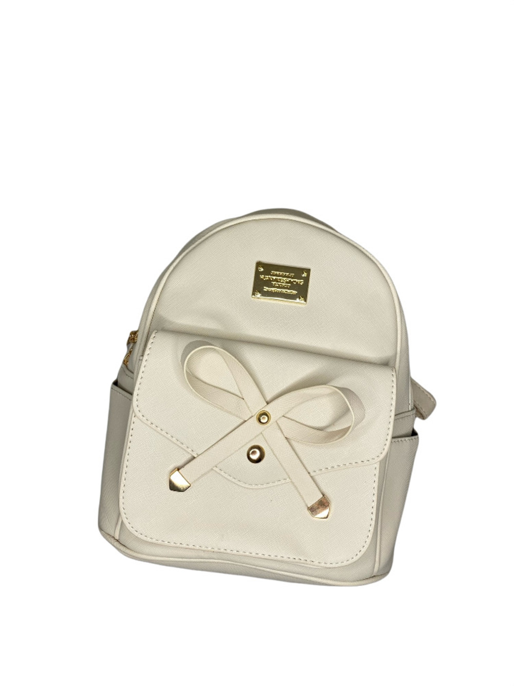 Foto 2 | Mochila para Mujer Malubero color Blanco de Piel con Lazo Antirrobo