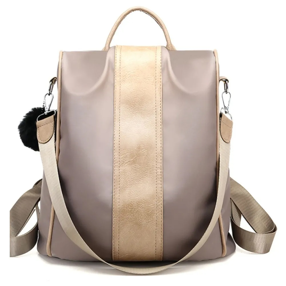 Foto 1 | Mochila Impermeable GEN color Beige Crema de Nylon para Mujer