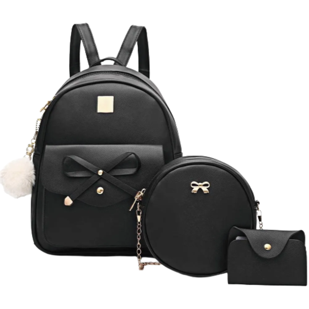 Foto 1 | Kit de Mochila Casual Malubero para Mujer de 3 pz color Negro