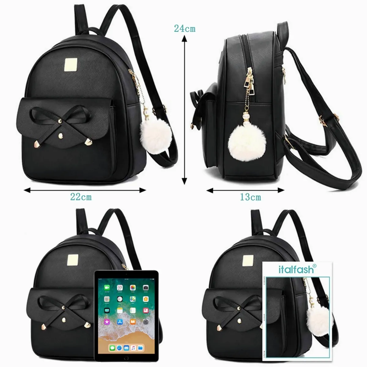 Foto 3 | Kit de Mochila Casual Malubero para Mujer de 3 pz color Negro