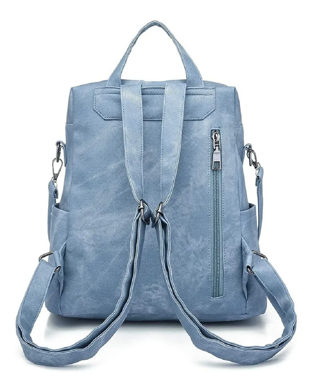 Foto 3 pulgar | Mochila Antirrobo de Cuero Sintético Azul