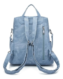 Foto 2 | Mochila Antirrobo de Cuero Sintético Azul