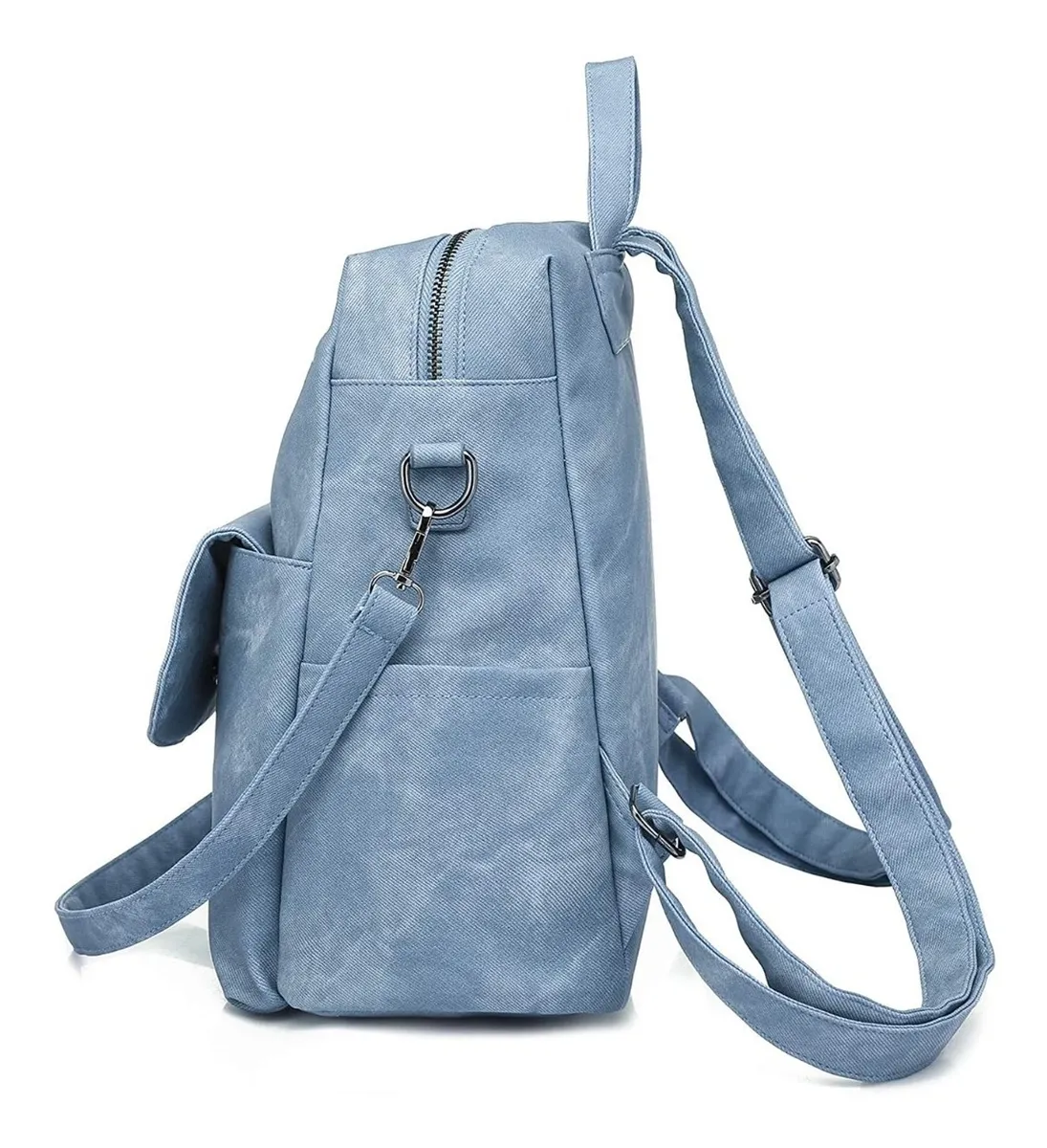Foto 4 pulgar | Mochila Antirrobo de Cuero Sintético Azul