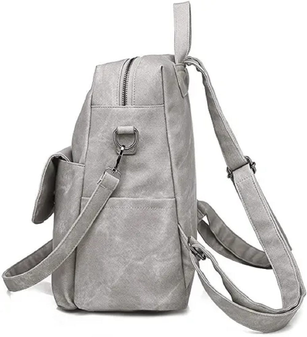 Foto 2 | Mochila Antirrobo de Cuero Sintético Gris