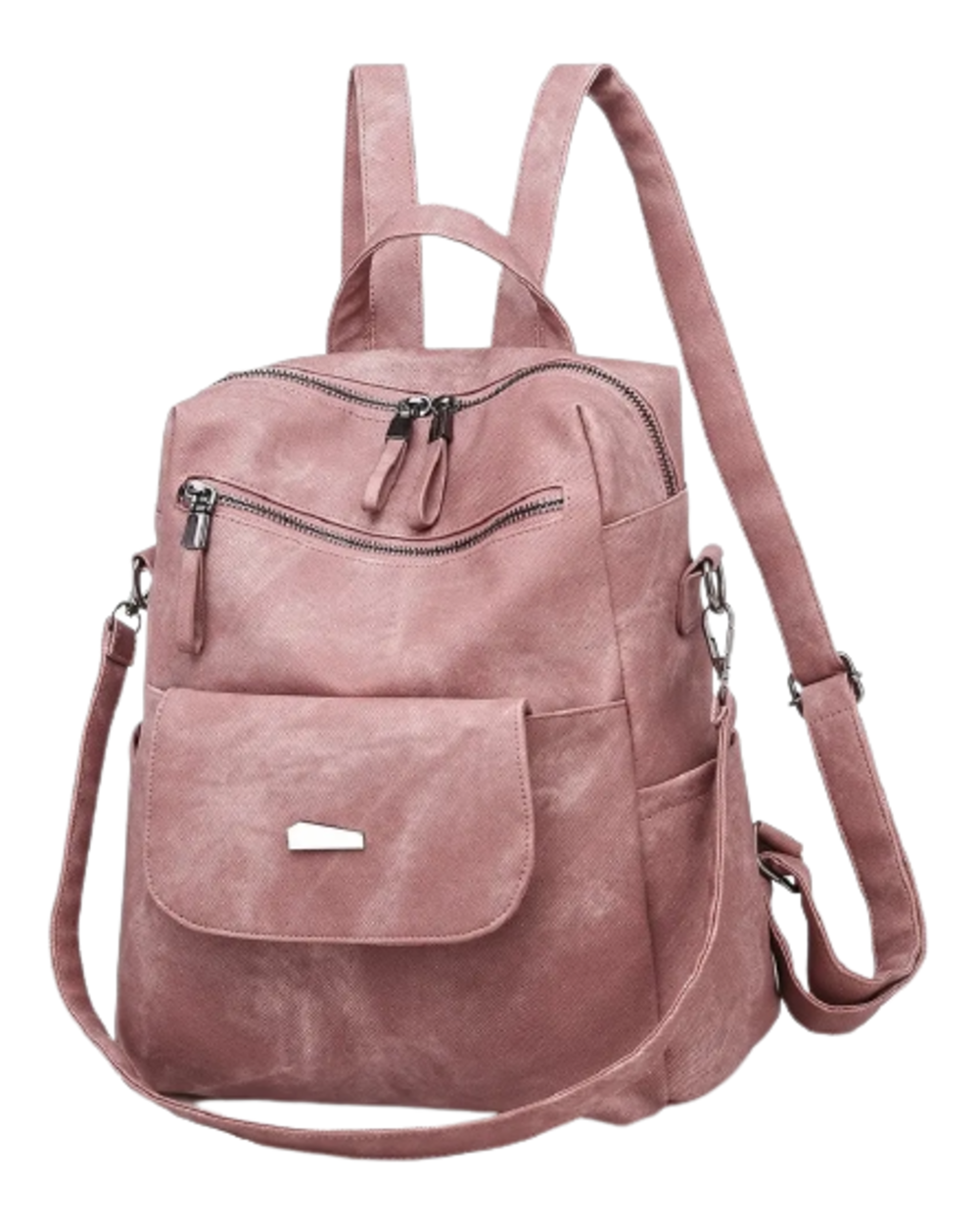 Foto 1 | Mochila Antirrobo de Cuero Sintético Rosa