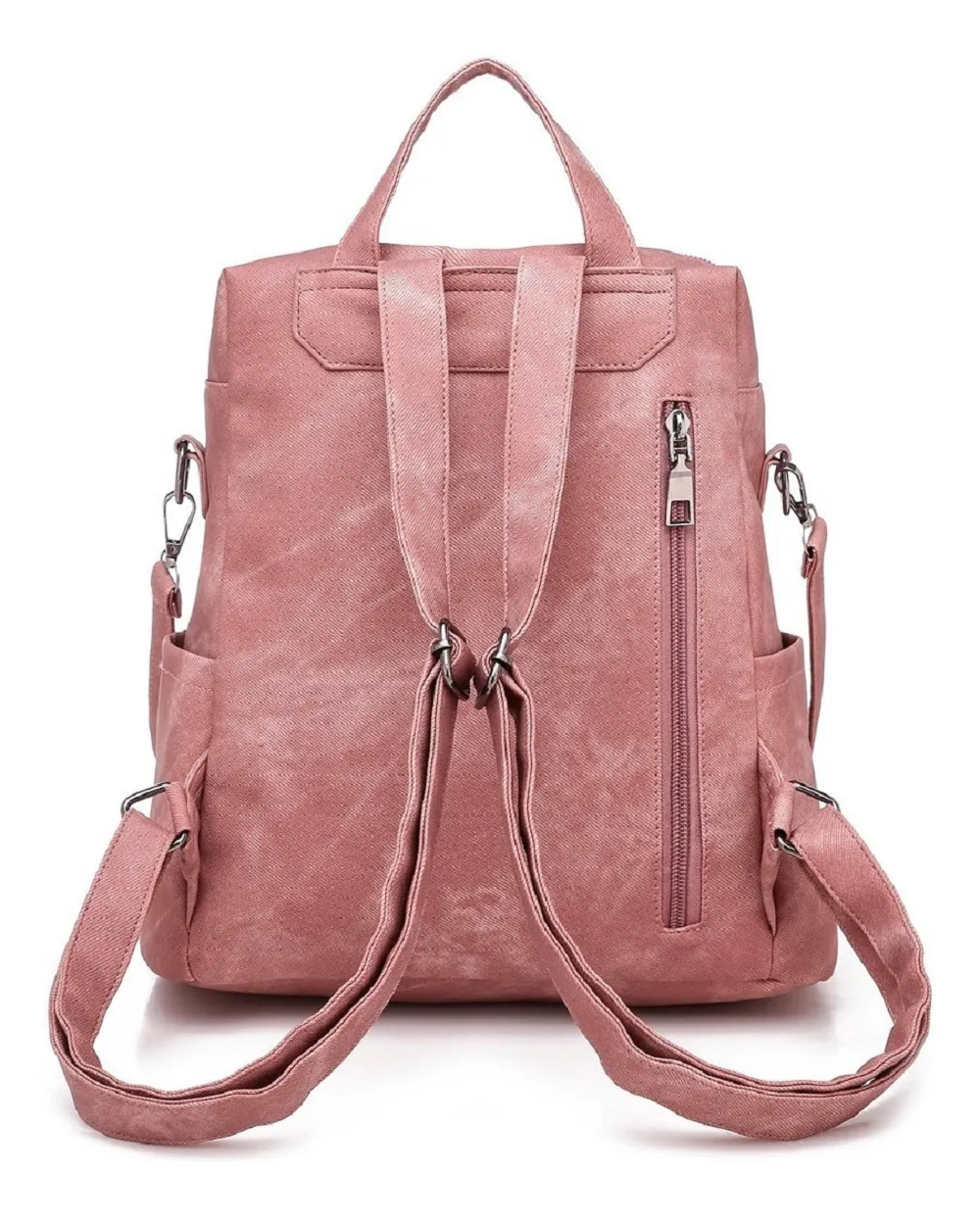 Foto 2 | Mochila Antirrobo de Cuero Sintético Rosa