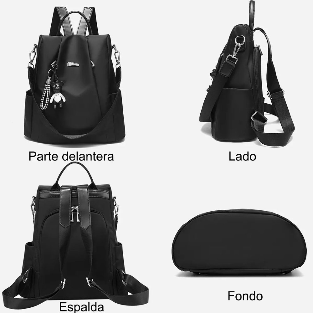 Foto 4 pulgar | Mochila Impermeable para Mujer Genérica Oxford color Negro