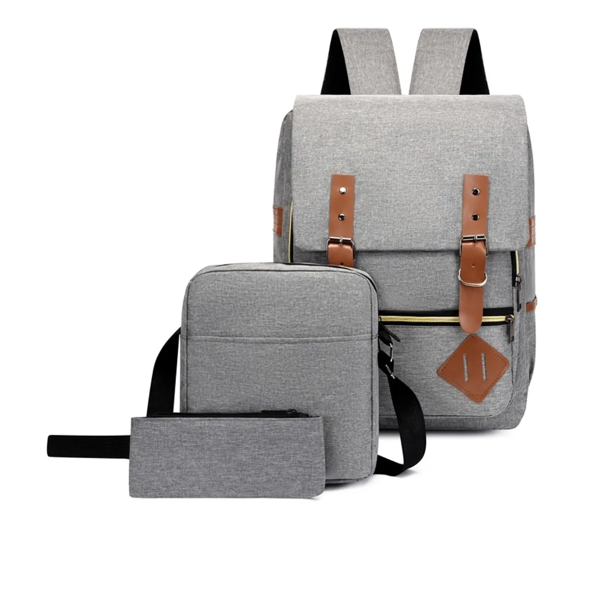 Foto 2 pulgar | Mochilas Backpack Impermeable Set 3 Piezas Malubero color Gris
