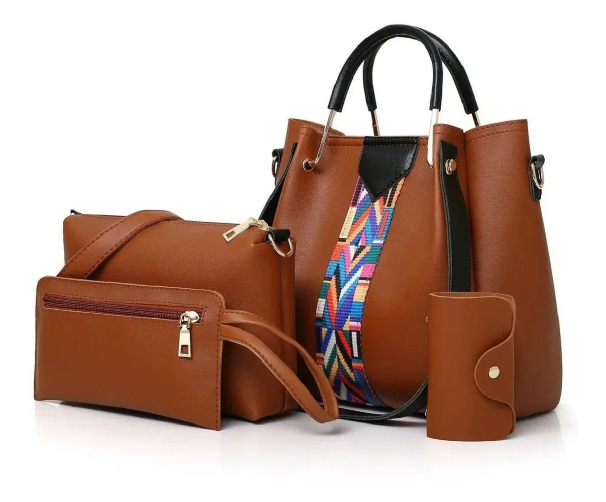 Foto 1 | Conjunto de Bolsas Malubero color Café 4 Piezas