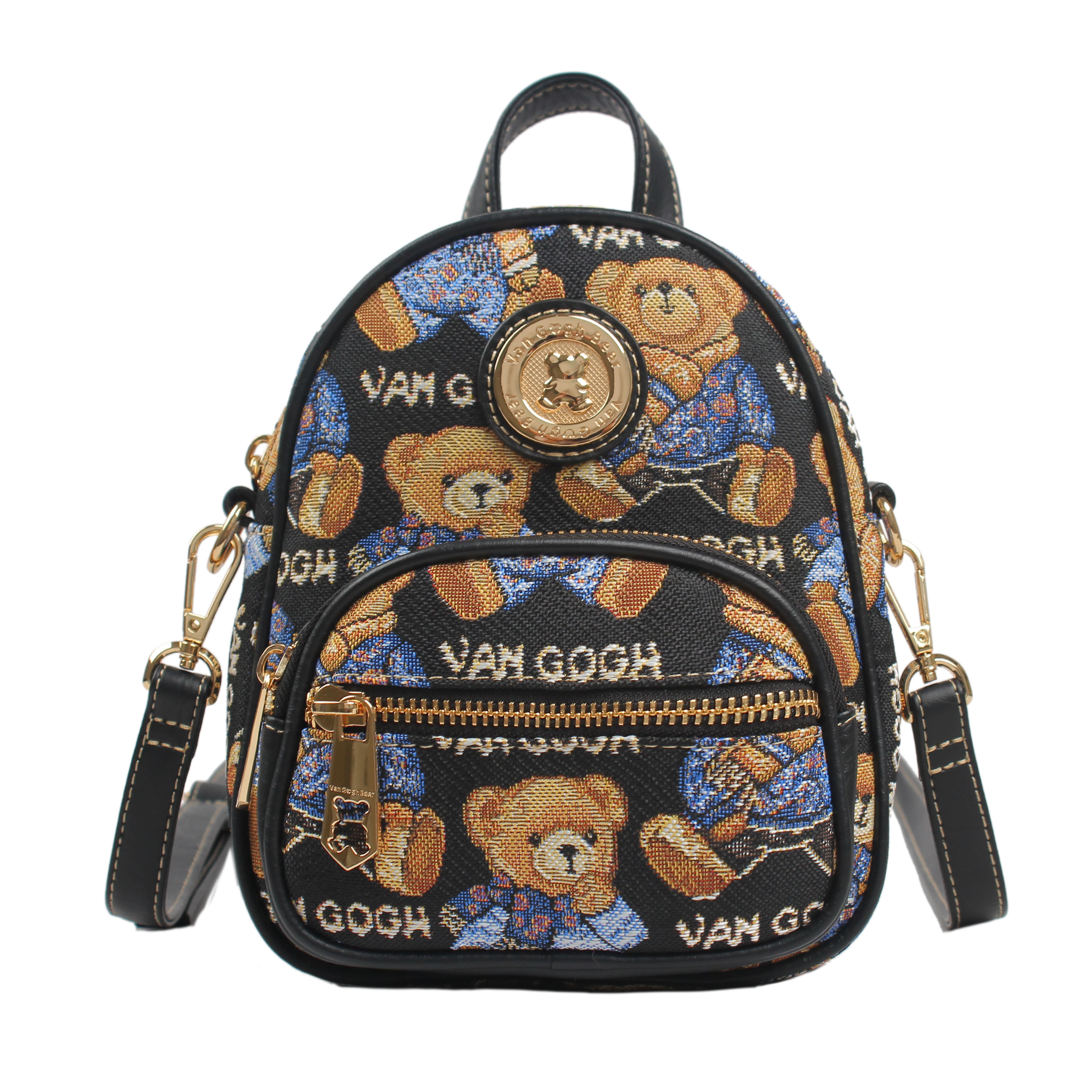 Foto 2 pulgar | Mochila Van Gogh Bear Negra