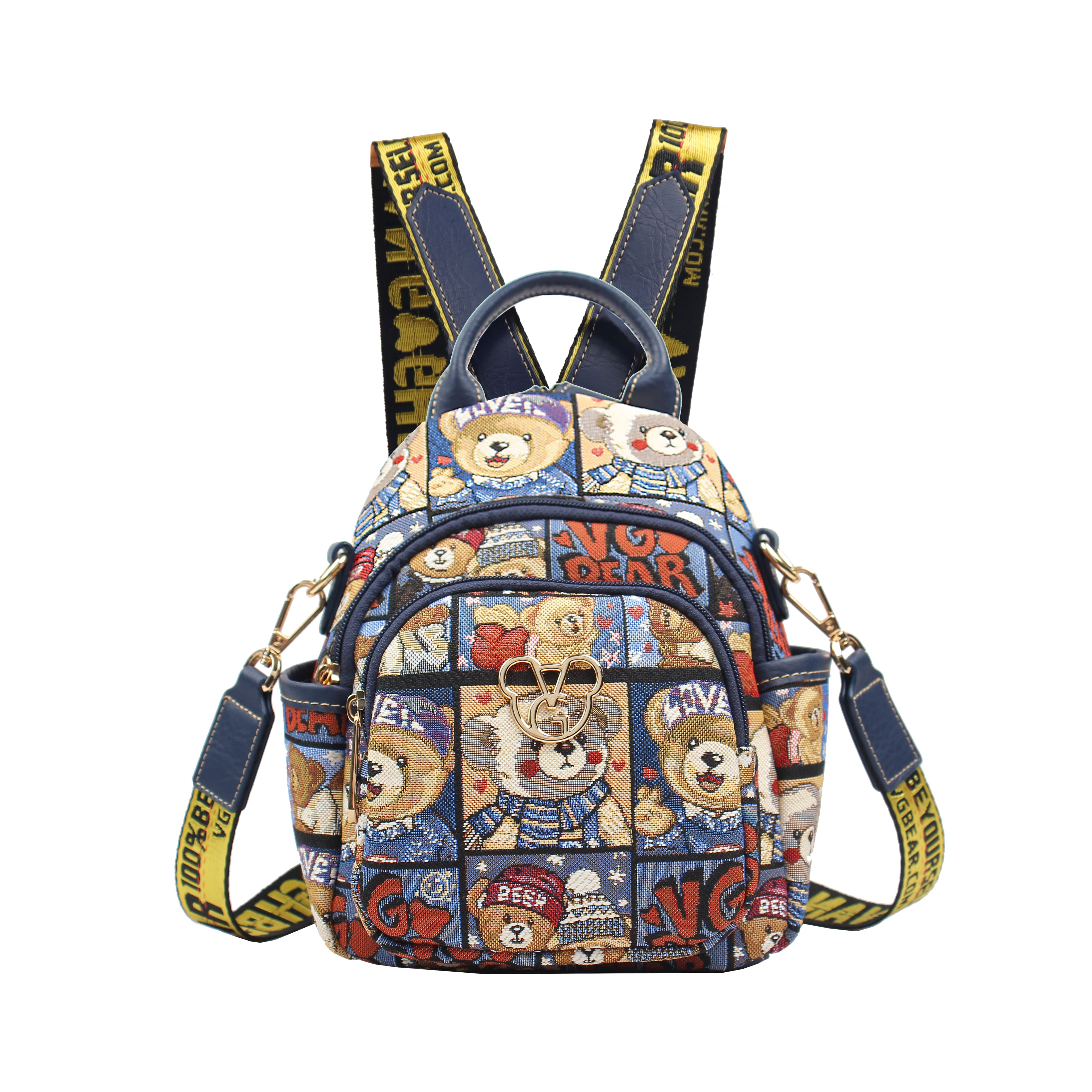 Foto 2 pulgar | Mini Mochila Van Gogh Bear By Henney Bear V095 Puzzle Bear