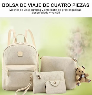 Foto 4 | Set De 4 Bolsas De Moda Xtellar Para Mujer: Mochila, Bolso, Cosmetiquera, & Correa