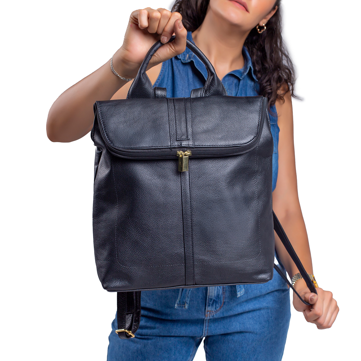 Foto 4 | Mochila Piel Genuina Castelli Dama Laptop 17 Pulgadas Cuero