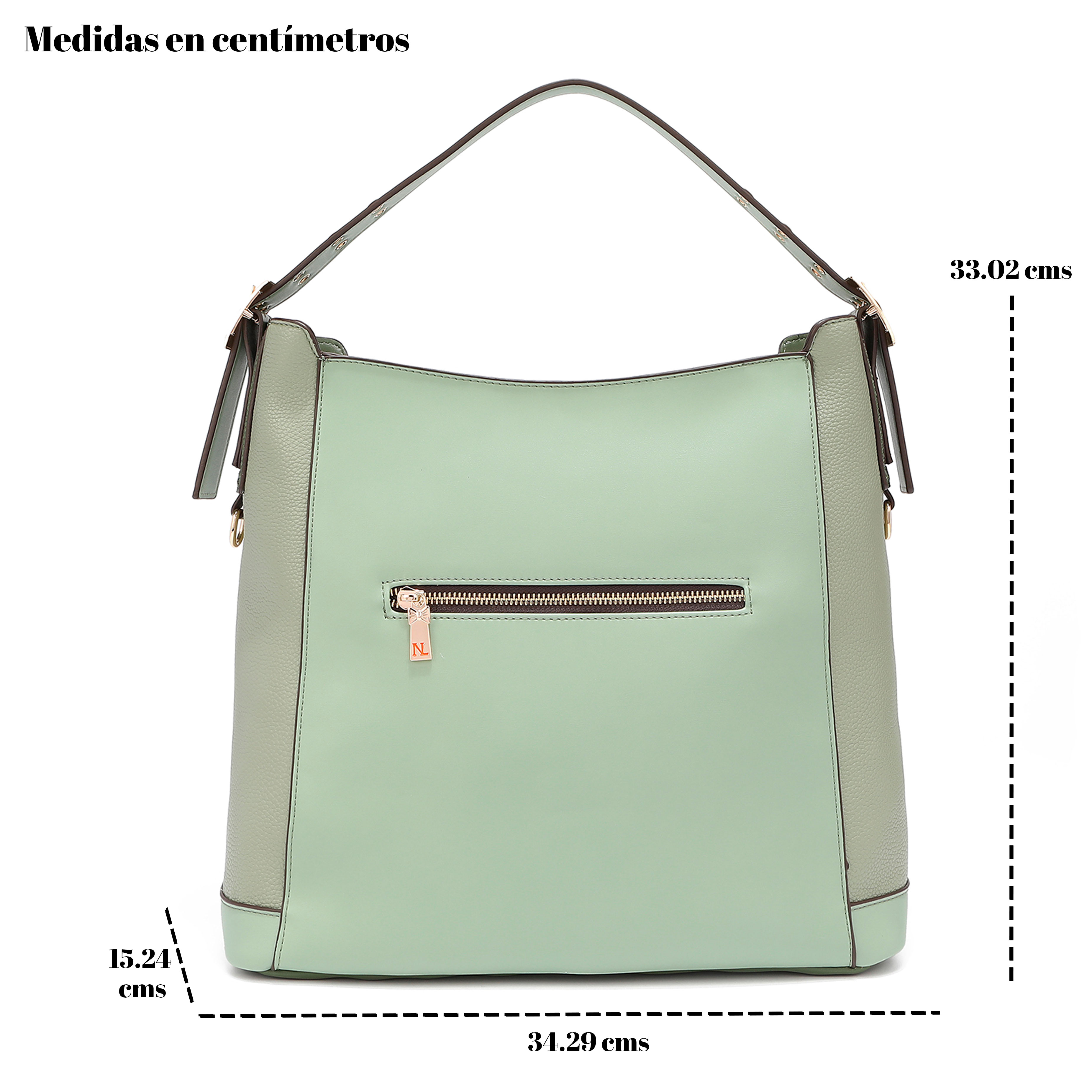 Foto 4 pulgar | Bolsa Hobo Nicole Lee Cornelia color Verde con Corte Láser y Bordado Sage
