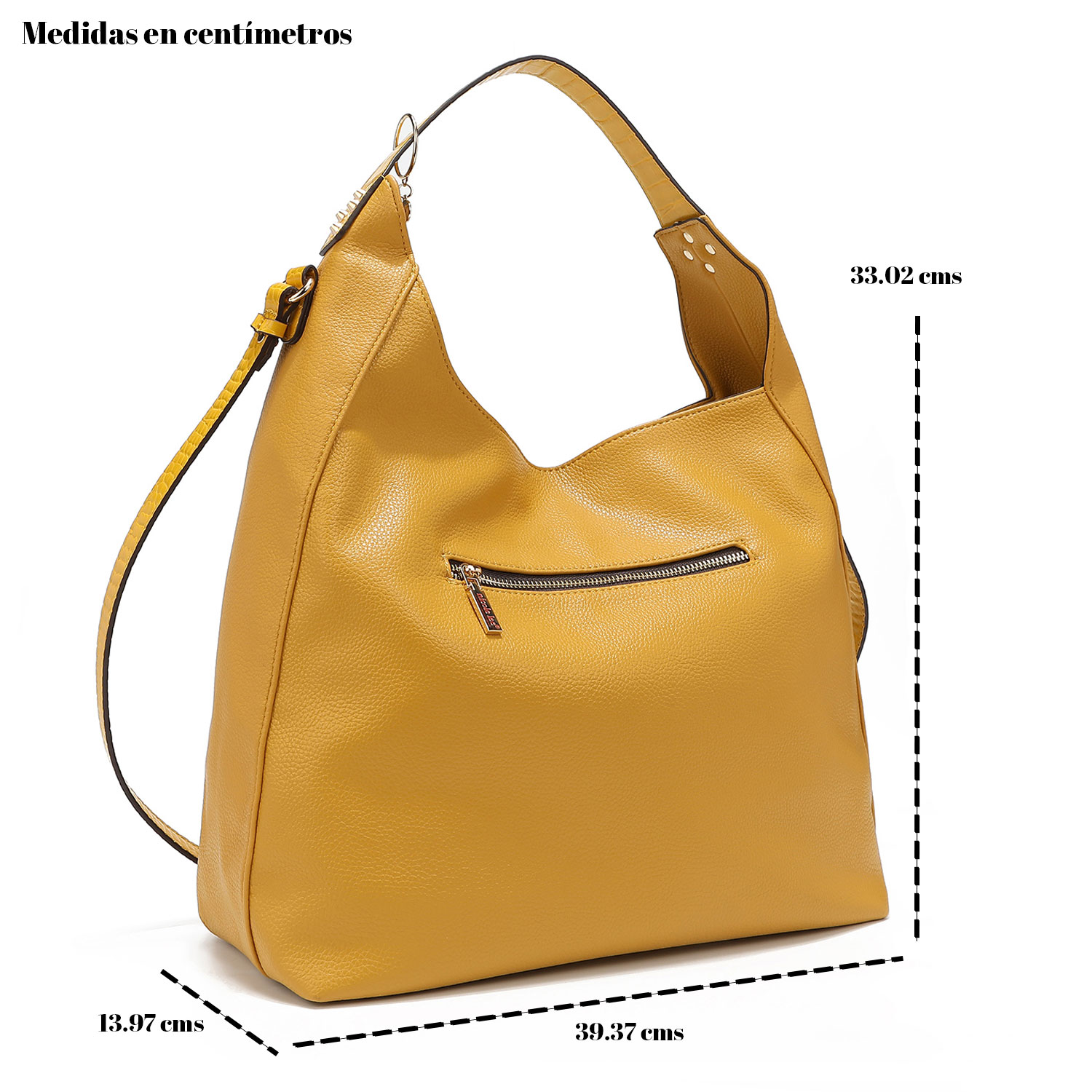 Foto 4 pulgar | Bolsa Hobo Nicole Lee color Amarillo