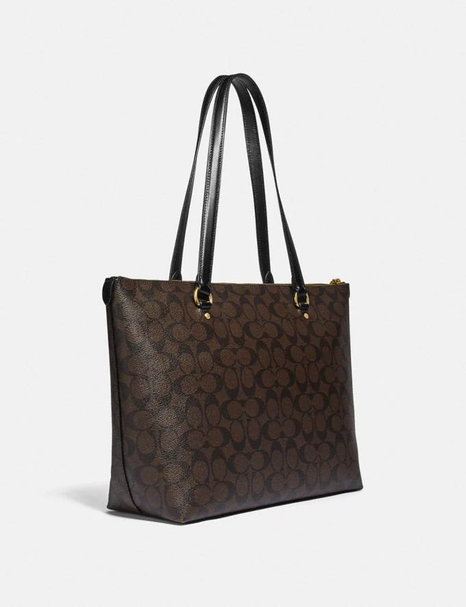 Foto 2 | Bolso Coach Tote Gallery de Lona de Firma color Marrón