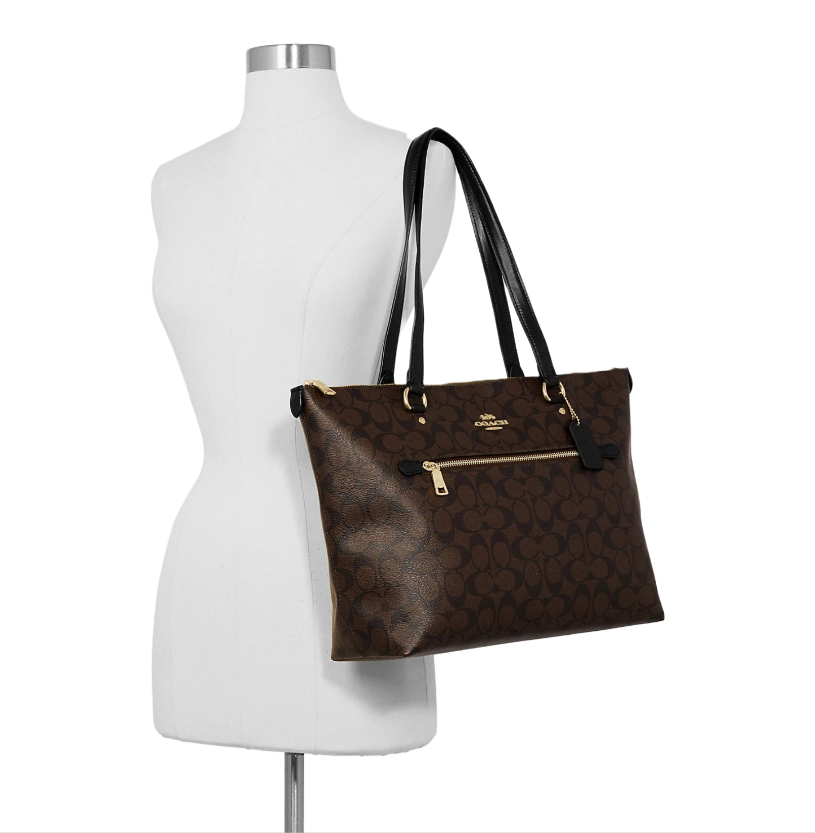 Foto 5 pulgar | Bolso Coach Tote Gallery de Lona de Firma color Marrón