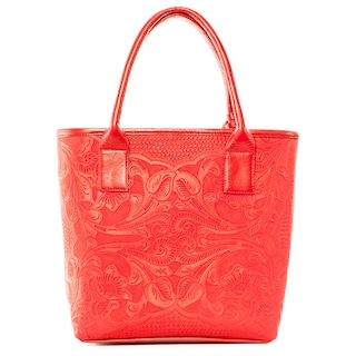 Foto 2 | Bolso Tote A Ángelozano Modelo Soraya Piel Grabada Color Rojo