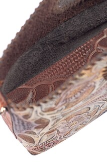 Foto 4 | Bolso Tote A Ángelozano de Piel con Grabados y Pintados a Mano color Café