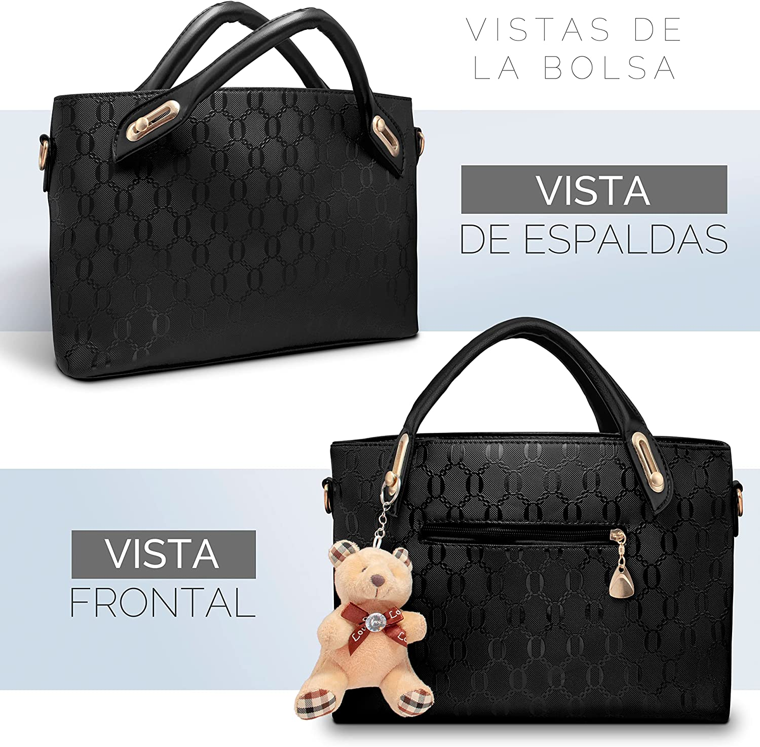 Foto 4 pulgar | Bolsas Belug color Negro 4 Piezas para Mujer