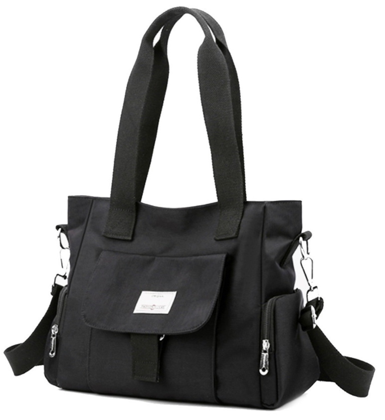 Bolsa Oxford FUNBU color Negro Tote Mano Crossbody Gran Capacidad de Viaje para Mujer
