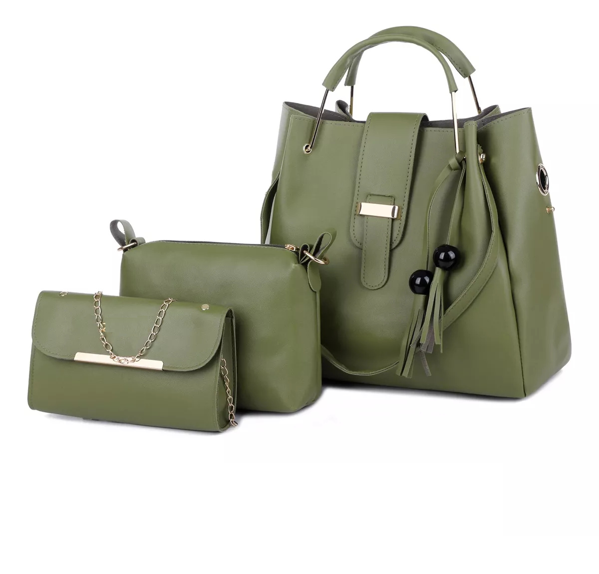 Foto 4 pulgar | Bolsas Bandoleras Belug color Verde 3 Piezas