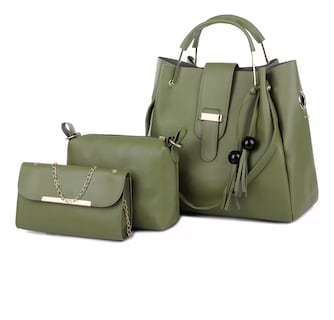Foto 3 | Bolsas Bandoleras Belug color Verde 3 Piezas