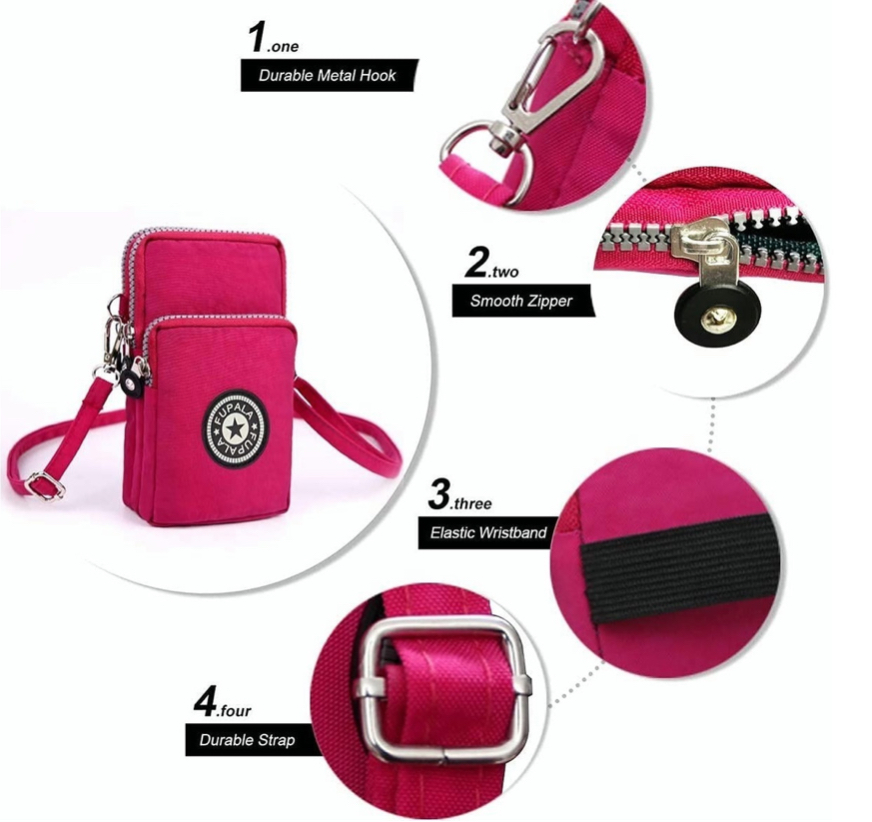 Foto 4 pulgar | Bolsa de Hombro Deportiva Funbu para Celular color Azul para Mujer